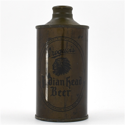 Iroquois Indian Head Beer Olive Drab Cone Top 170-8