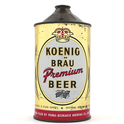 Koenig Brau Beer Quart Cone Top BLACK HOPS DNCMT 4 PERCENT 213-2