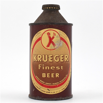 Krueger Beer Cone Top DELAWARE BROWN COPYRIGHT 172-6