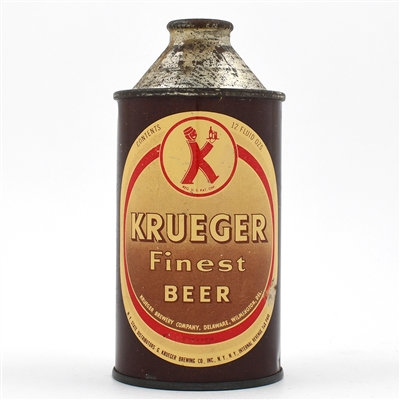 Krueger Beer Cone Top DELAWARE BROWN COPYRIGHT 172-6