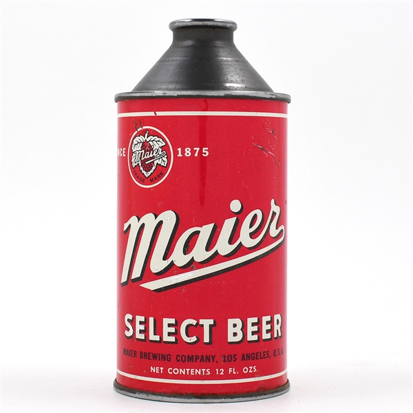 Maier Beer Cone Top WHITE TEXT PANEL 173-12