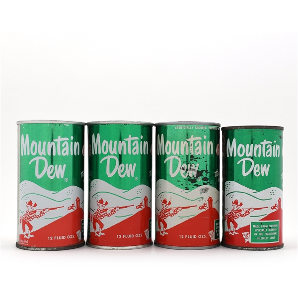 Mountain Dew Soda Flat Pull Tops Hunting Hillbilly RARE TIP CORP