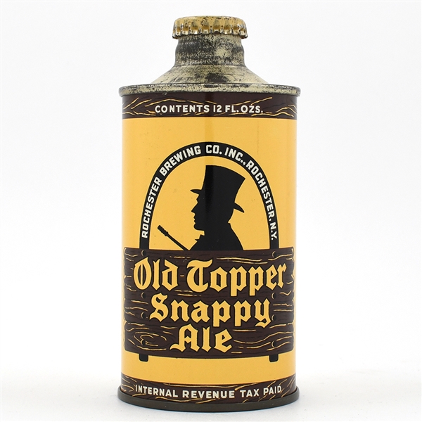 Old Topper Snappy Ale Cone Top WHITE TEXT SUPERB 178-6