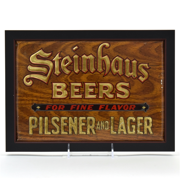 Steinhaus Beer 1930s Tin-Over-Cardboard Sign SCARCE RED LETTER VRTN