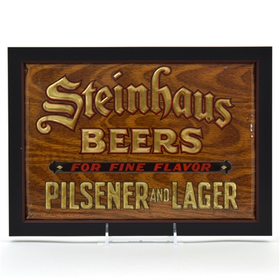 Steinhaus Beer 1930s Tin-Over-Cardboard Sign