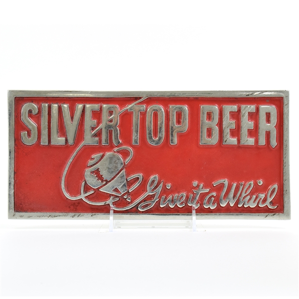 Silver Top Beer 1930s Enameled Heavy Steel Sign Emblem Plaque RARE