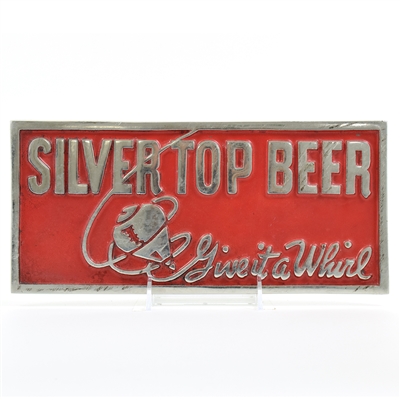 Silver Top Beer 1930s Enameled Heavy Steel Sign Emblem Plaque RARE