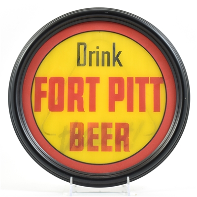 Fort Pitt Beer 1940s Lenticular ROG Glass Sign RARE MINTY