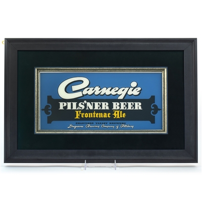 Carnegie Beer Frontenac Ale Reverse Painted Glass Sign CLEAN RARE