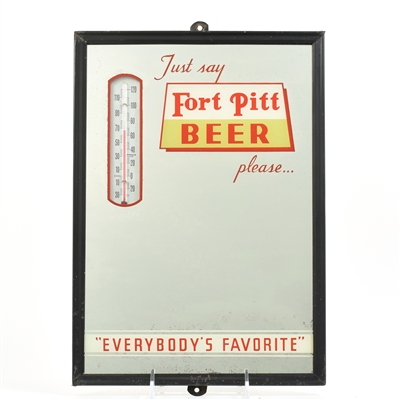 Fort Pitt Beer Thermometer Mirror Sign EVERYBODYS FAVORITE