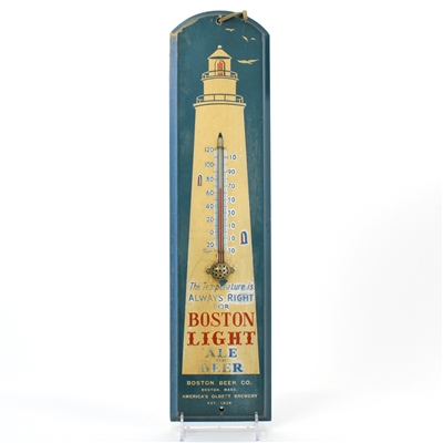 Boston Light Ale or Beer 1930s Wood Thermometer Sign SCARCE