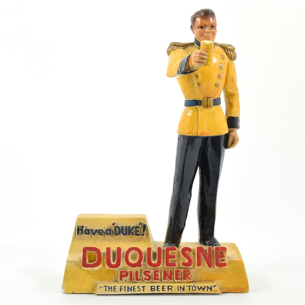 Duquesne Beer 1950s Chalk Back Bar Statue