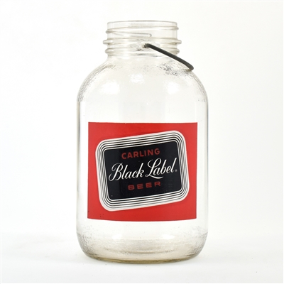 Black Label Beer 1960s Glass ACL Growler