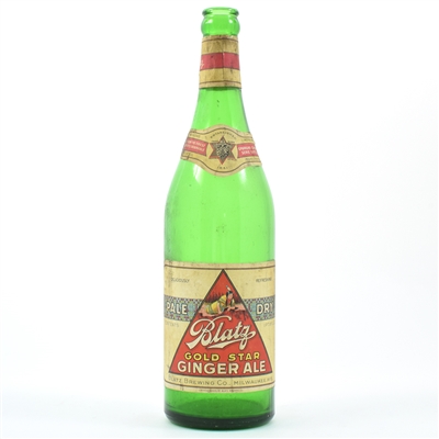 Blatz Gold Star Ginger Ale Prohibition Era 24 Ounce Soda Bottle