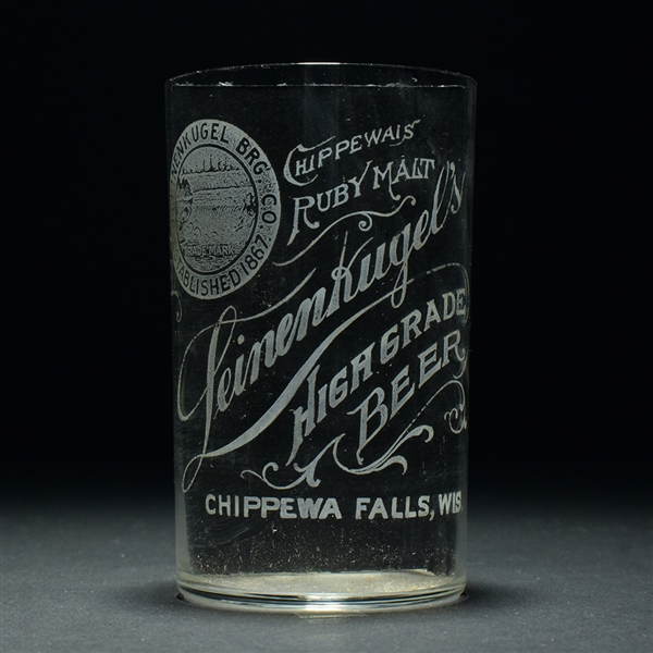 Leinenkugel Waukesha Old Ale Pre-Prohibition 2-sided Etched Drinking Glass