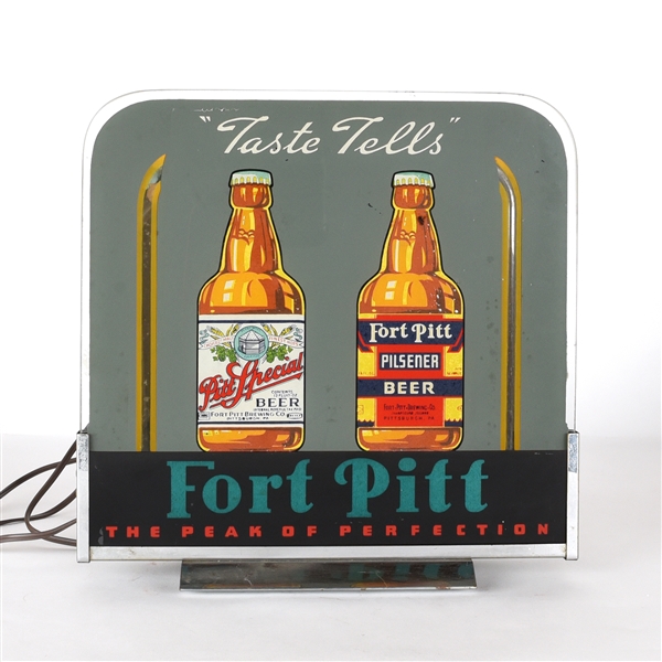 Fort Pitt Beer 1930s ROG Illuminated BIOLITE Sign RARE