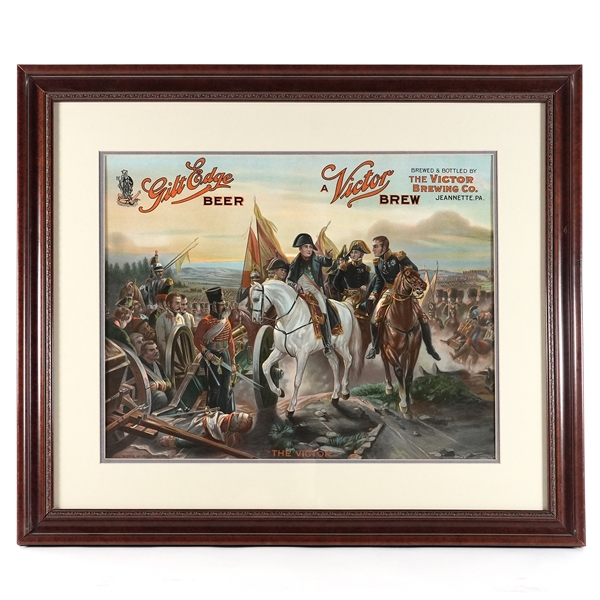 Victor Brewing Gilt Edge Beer Battle Friedland Lithograph RARE