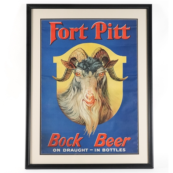 Fort Pitt Bock Beer Sign On Draught In Bottles