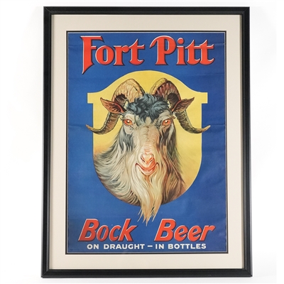 Fort Pitt Bock Beer Sign On Draught In Bottles