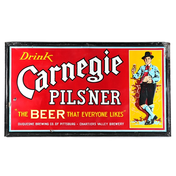 Carnegie Pilsner Large Tin Sign RARE