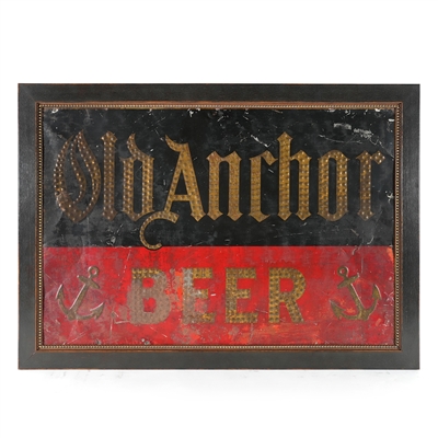 Old Anchor Beer Tin Antique Advertising Sign RARE