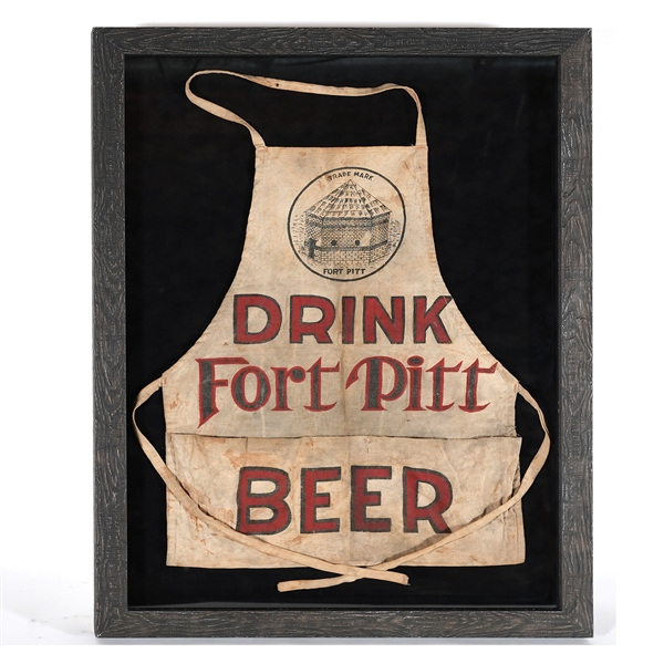 Fort Pitt Beer Antique Advertising Cloth Apron RARE