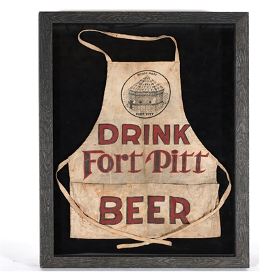 Fort Pitt Beer Antique Advertising Cloth Apron RARE