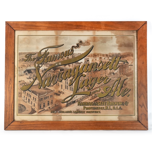 Narragansett Pre-prohibition Factory Scene Lithograph