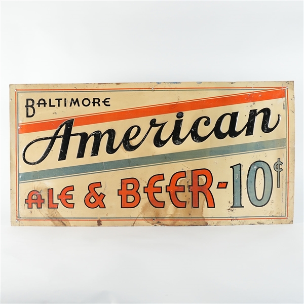 American Baltimore Ale Beer 10 Cents Tin Sign