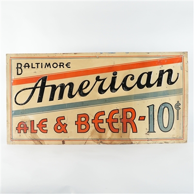 American Baltimore Ale Beer 10 Cents Tin Sign