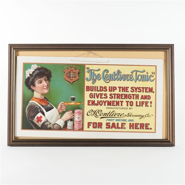 Centlivre Tonic Pre-prohibition Chromolithograph Sign FT WAYNE