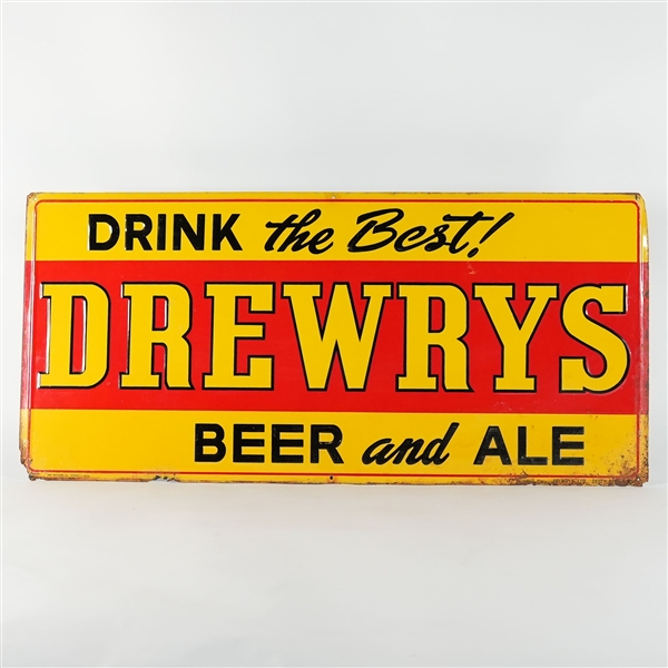 Drewrys Drink The Best Beer Ale Tin Sign SCARCE