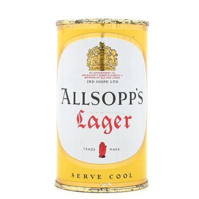 Allsopps Lager Beer UK Flat Top OUTSTANDING