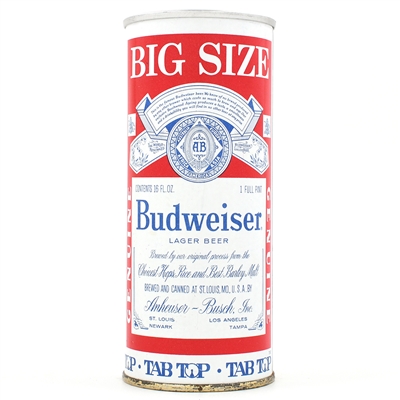 Budweiser Beer 16 Ounce Zip Top ST LOUIS 143-5 NEAR PERFECT