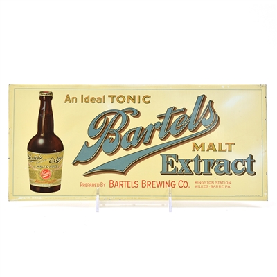 Bartels Malt Extract Prohibition Era Tin-Over-Cardboard Sign CLEAN