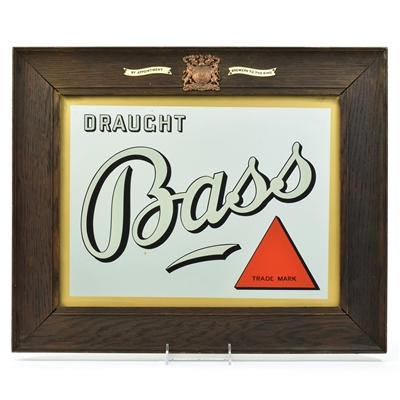 Bass Draught English Reverse Painted Large Glass Sign