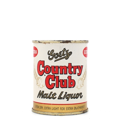 Goetz Country Club Malt Liquor 8 Ounce Flat Top OVER 95 YEARS 240-28