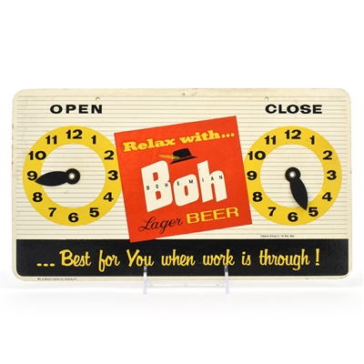 Boh Beer 1950s Cardboard Sign RARE