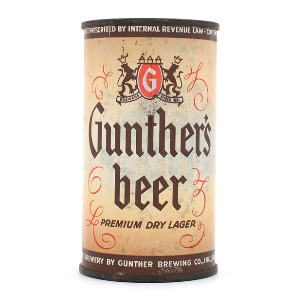 Gunthers Beer Flat Top PREMIUM DRY IRTP 78-22