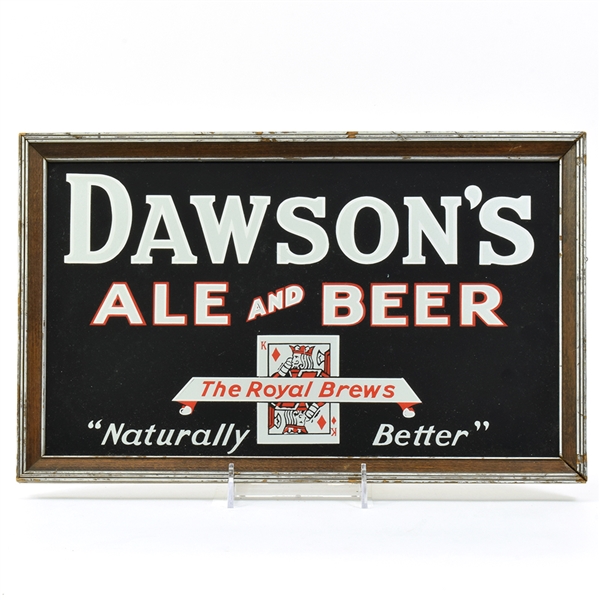 Dawsons Ale-Beer 1940s Reverse Painted Glass Sign TOUGH