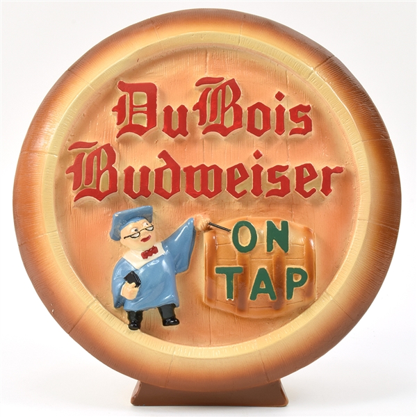 Du Bois Budweiser On Tap 1940s Chalk Back Bar Sign MINTY