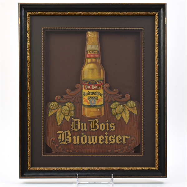 Du Bois Budweiser 1940s Pressed Composition Sign RARE