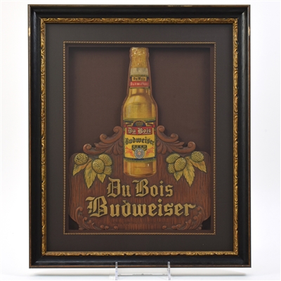 Du Bois Budweiser 1940s Pressed Composition Sign RARE