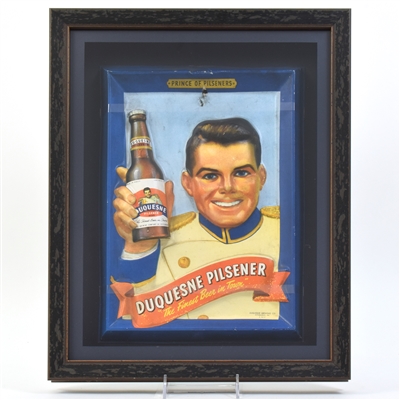 Duquesne Pilsener Beer 1950s Molded Plastic Sign RARE