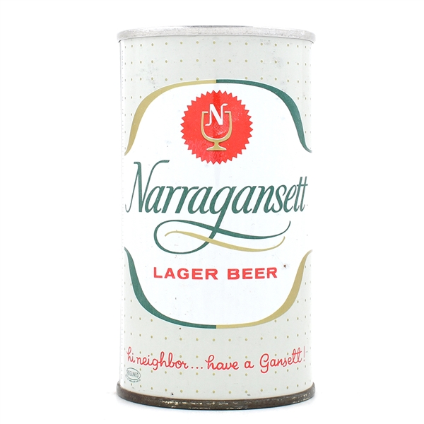 Narragansett Beer Zip Top SPLIT LABEL 95-40