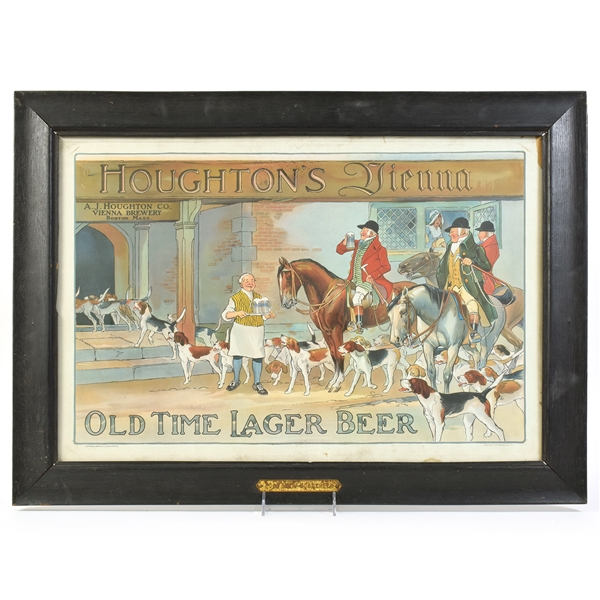 Houghtons Vienna Beer Pre-Prohibition Lithograph BOSTON AFTER THE FOX HUNT