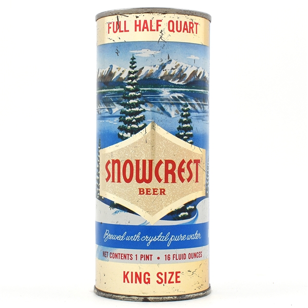 Snowcrest Beer 16 Ounce Flat Top 236-4 SCARCE CLEAN