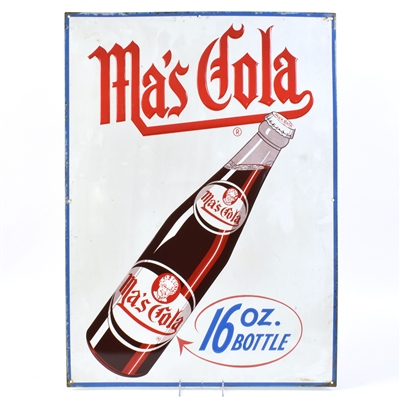 Mas Cola Large 1960s Soda Tin Sign