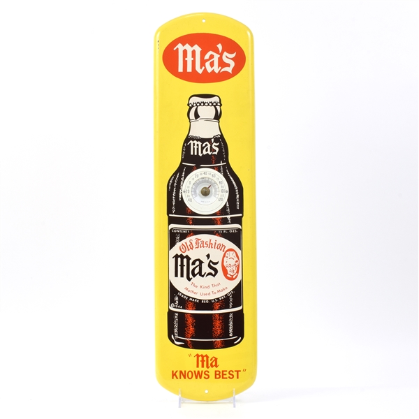 Mas Soda 1950s Stamped Steel Thermometer Sign