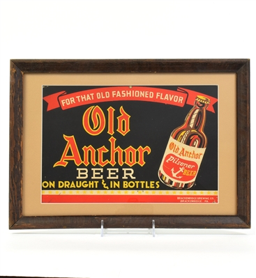 Old Anchor Beer 1930s Sign RARE